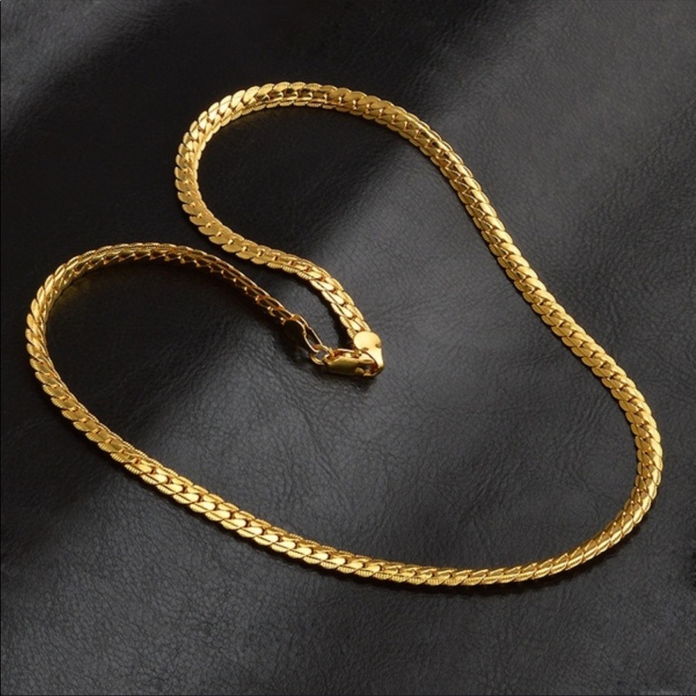 🆕18KGoldLinkChainUnisex20”ClassicChicLook - Picture 3 of 4